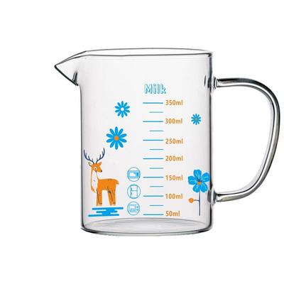 高硼硅玻璃带刻度量杯早餐牛奶杯