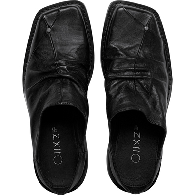 幻象者牛皮德比厚底半拖