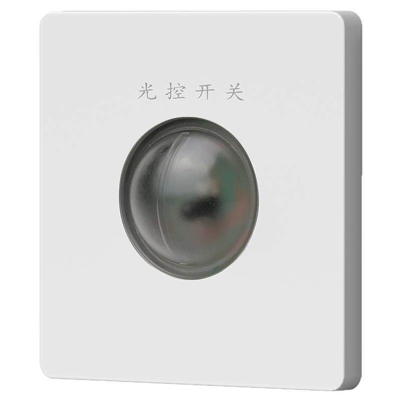 86型灰色纯光控开关楼梯间车库专用白天不亮晚上自动亮灯光感可调