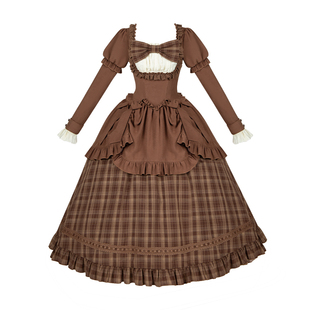 来信与诗·橡树礼赞｜WP原创副牌 cla格纹裙摆抽拉op双子lolita秋