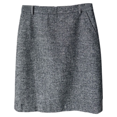 秒发！OUNCE高腰半身裙韩国25冬新款气质显瘦杂色50羊毛中长半裙