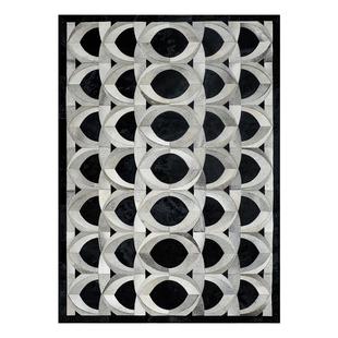 28黑白KB新波普前卫艺术地毯构成主义客厅地毯现代马毛