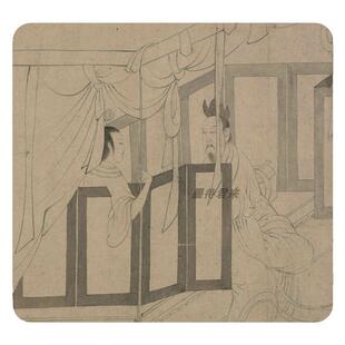 南宋摹顾恺之《女史箴图》北故本高清微喷原大复制品白描临摹长卷
