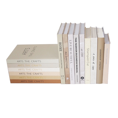 米色咖色简约道具书样板房装饰书