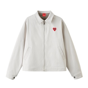 查尔斯桃心美式cleanfit翻领夹克男春秋季新款潮牌情侣书呆子外套