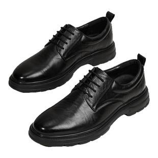 红豆男士皮鞋软底舒适增高英伦风男鞋秋冬款商务正装结婚新郎鞋子