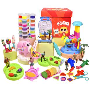 艺启乐小麦彩泥24色小猪面条机雪糕机儿童橡皮泥女孩粘土玩具套装