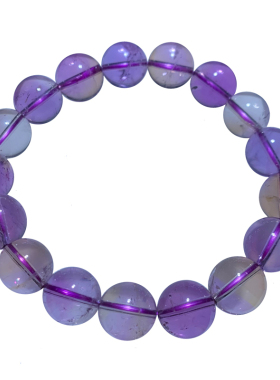 天然巴西紫黄水晶单圈手链饰品女