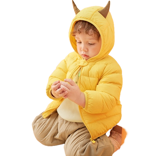 巴拉巴拉婴儿外套男童女童黑色羽绒服秋冬季童装儿童宝宝轻薄短款