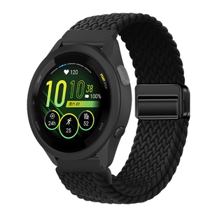 适用佳明Forerunner255/245M/165/645M磁吸尼龙编织手表带Vivoactive4S弹力Venu3S透气运动替换腕带通用配件