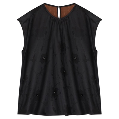 提花弹力缎香云沙工艺上衣