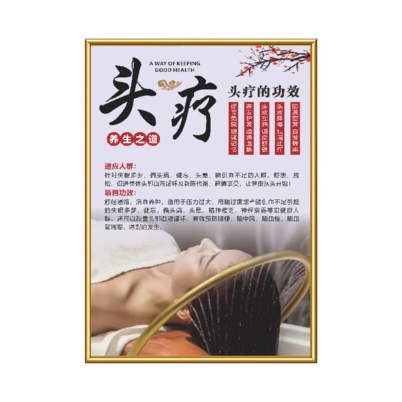 头疗图片宣传画姜疗茶麸墙装饰画