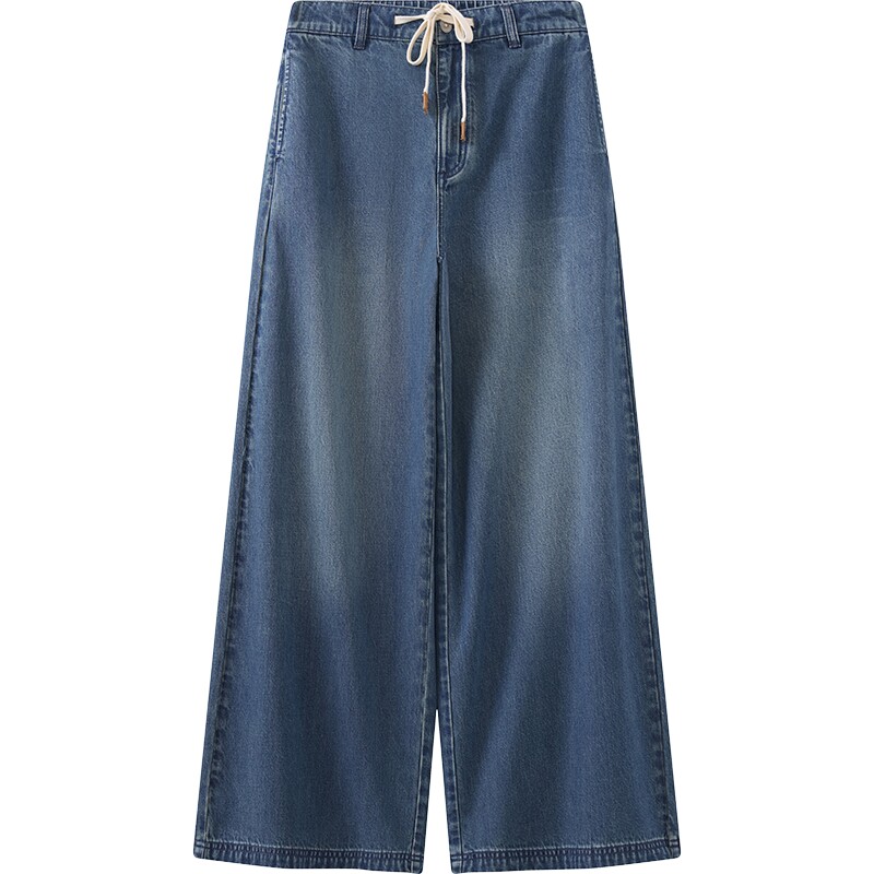 【商场同款】播26春夏新品蓝色时髦宽松阔腿牛仔裤BDT1KD2812