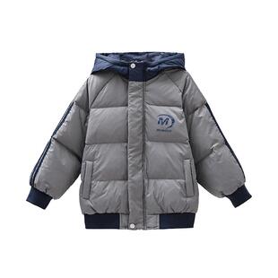 MOMOCO/玛米玛卡男童连帽羽绒服2025冬季新款中大童韩版保暖外套