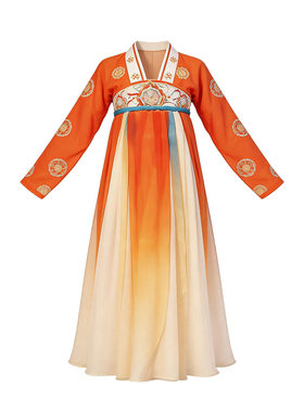俏扇妆钿演出服汉唐古典舞女襦裙
