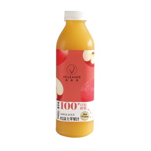 维果清 100%红富士苹果汁 HPP鲜榨果汁纯果汁大瓶装饮料750ml*4瓶