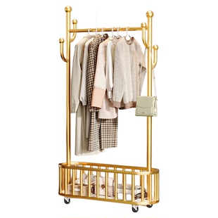 衣架落地卧室挂衣架家用客厅轻奢晾衣架金属简易衣帽架衣服挂架子