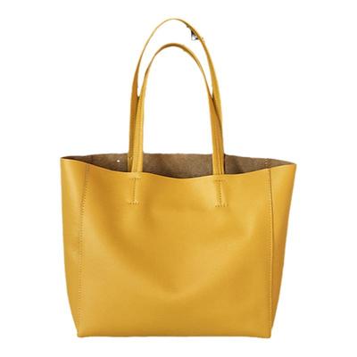 慵懒简约风头层牛皮托特包