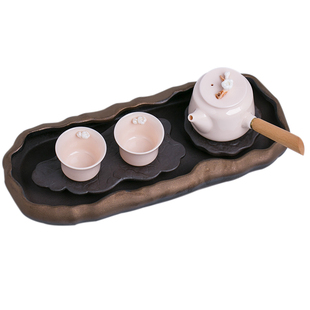 陶知怡 手工捏花茶具套装德化白瓷功夫茶具古朴典雅居家办公泡茶