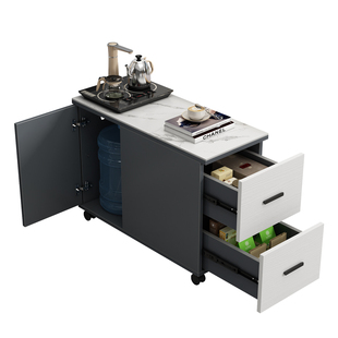 轻奢岩板实木沙发边柜客厅移动边几简约现代茶几柜侧边储物收纳柜