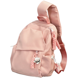 胡子鸡仔爆麦穗网红胸包女韩版简约百搭小包包少女学生纯色斜挎包