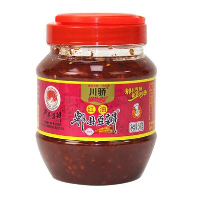 川骄红油郫县豆瓣酱500g瓶装