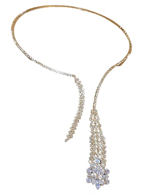 韩国镶钻锆石流苏项链时尚