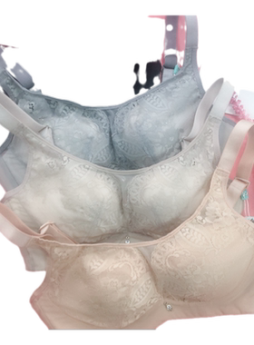 零感收副乳聚拢丰满蕾丝胸罩内衣