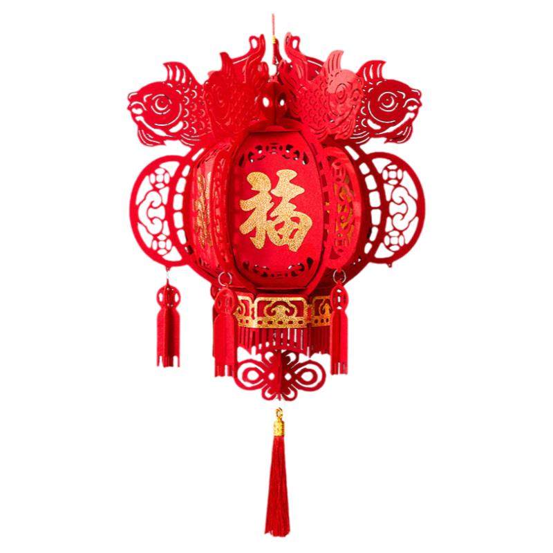 2026年新款无纺布福字灯笼新年春节商场室内装饰布置宫灯灯笼挂饰