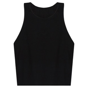 NEVA HU 黑色工字背心女外穿夏新款针织内搭修身短款无袖上衣