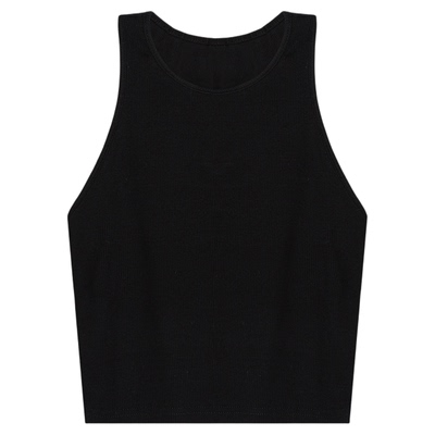 针织内搭修身短款无袖上衣