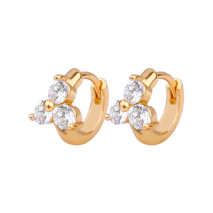 耳扣锆石耳环2025新款爆款简约气质环形耳圈圈小巧耳饰女高级感