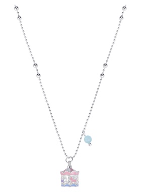 美可爱百搭高级感锁骨链多巴胺彩色旋转木马游乐园挂坠项链女款甜