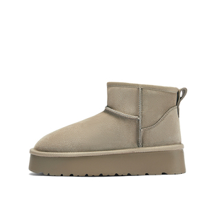 达芙妮厚底雪地靴女2025新款秋冬加绒棉鞋东北保暖鞋子通勤面包靴