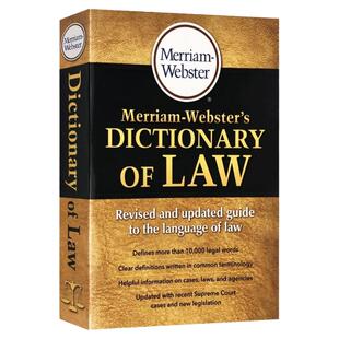 韦氏法律词典 英文原版 Merriam Webster's Dictionary of Law 韦氏英英词典字典 进口工具书籍 字典辞典