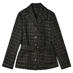 2025年秋装Outlets专柜 高端RU系列简洁轻奢上衣系腰带长袖外套女