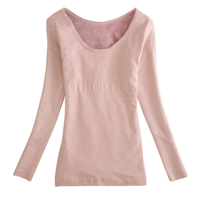 美体低领贴身长袖打底衫单件上衣