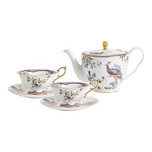 【乔迁送礼】WEDGWOOD幸运彩雀一壶2杯2碟骨瓷杯碟茶具套装中国风