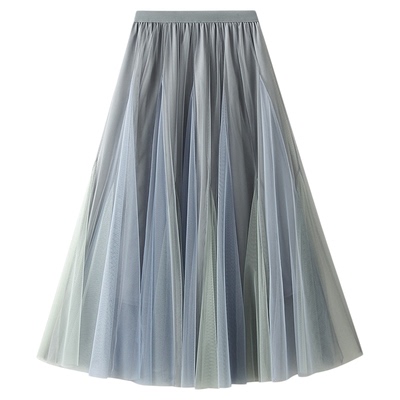 1830-大摆网纱半身裙中长款