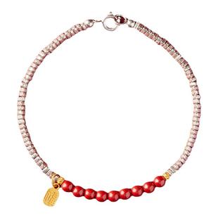 碎银几两手链朱砂手串2026马年本命年S925纯银正品官方旗舰店女款