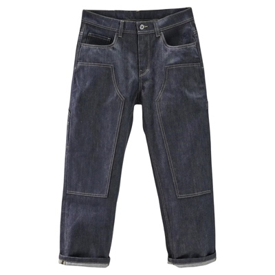 男宽松工装风格口袋伐木工牛仔裤