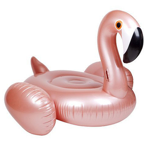 美丽加分玫瑰金火烈鸟坐骑游泳圈天鹅独角兽充气浮床水上浮排气垫