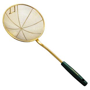 304不锈钢漏勺 捞面勺家用厨房油炸饺子捞勺过滤网筛大号木柄笊篱