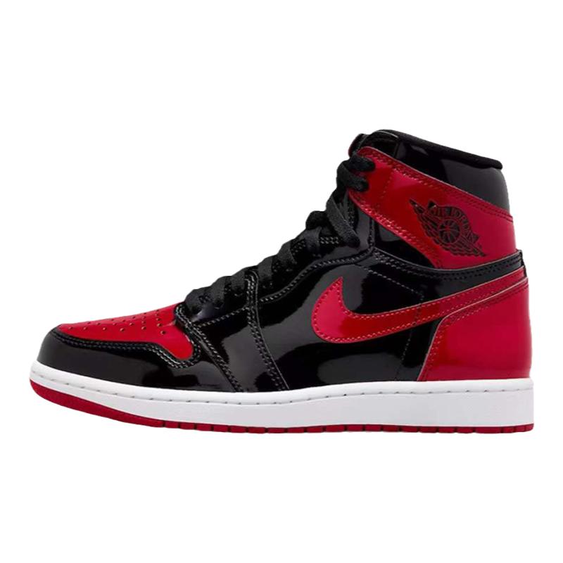 牛哄哄 Jordan1 AJ1 Patent Bred黑红禁穿漆皮防滑球鞋555088-063