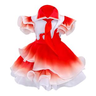 儿童红领巾演出服中小学生合唱朗诵表演服红色主题童心向党舞蹈服