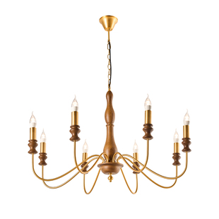 旭呈美式复古蜡烛灯客厅吊灯大厅主灯卧室餐厅法式中古风楼梯灯具