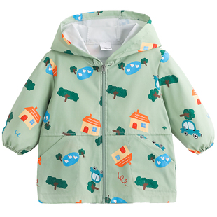 宝宝羽绒服外穿罩衣秋冬长袖防水护衣幼儿园吃饭防脏儿童拉链罩衫