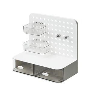 洞洞板桌面抽屉式收纳盒宿舍工位整理好物学生免打孔办公室置物架