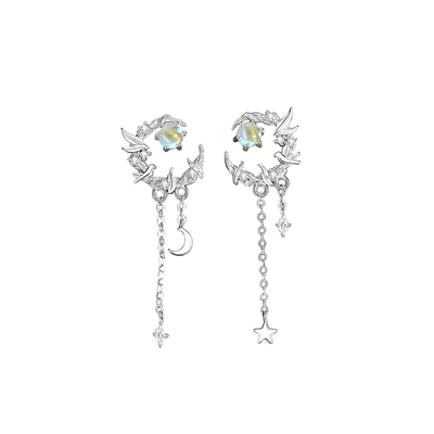 蓝桉遇鸟耳钉925银针轻奢耳环