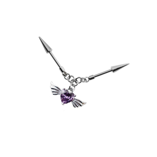 vigarzhang钛钢爱心恶魔钉尖锥吊坠耳骨钉甜酷风独特精致耳饰新款